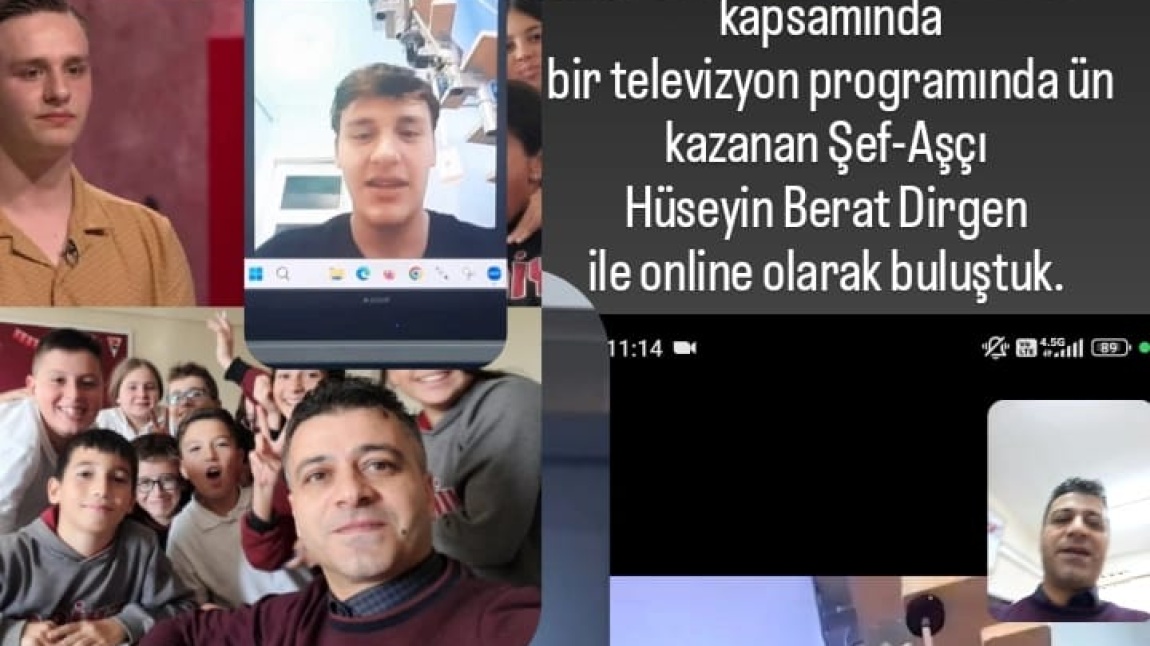 ÖĞRENCİLERİMİZ ŞEF AŞÇI HÜSEYİN BERAT DİRGEN İLE GÖRÜŞTÜ